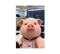 The Pig Who Hates Work Canvas Poster Wall Art Decor Print Picture Paintings for Living Room Bedroom Decoration 08x12inch(20x30cm)