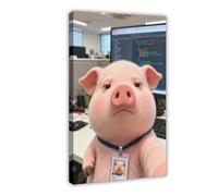 The Pig Who Hates Work Canvas Poster Wall Art Decor Print Picture Paintings for Living Room Bedroom Decoration 20x30inch(50x75cm)
