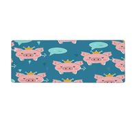 The Pig With The Crown Mouse Pad In Big Extended Non-Slip Rubber Base Mousepad With Stitched Edges Gaming Pc Desktop Large Mouse Pad 11.8x31.5
