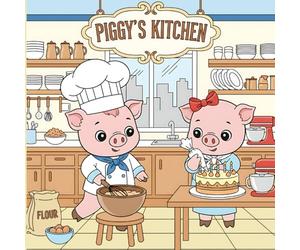 The Piggy's Kitchen Fun Activity Animal Coloring Book: Bold And Simple 50+ Baby Pig Animal Illustrations | Pig Variations - As Postman, Professional ... (Bold Adventure Animals Coloring Series)