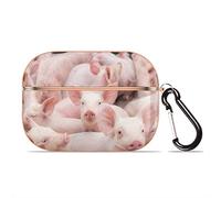 The Piglet on The Farm Protective Case Cover Compatible with Apple AirPods Pro Stylish Glossy Hard Shell Animal Pigs Airpod Case Cover with Portable Keychain (Rose Gold)