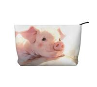 The Pigs are Looking. Printed Corduroy Cosmetic Bag, Large Capacity Waterproof Travel toiletries Storage Bag