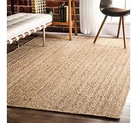 THE PIKKU INTERNATIONAL - Handmade Jute Rug Natural Beige Color Rectangle Hand Woven Farmhouse Jute Area Rug (4 x 6 ft)