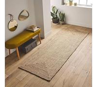 THE PIKKU INTERNATIONAL - Jute Rug Runner Design Hand Braided Rectangle Area Rug Living Room Hallway Carpet (75 x 240 cm)