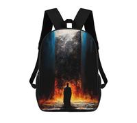 The Pilgrim Before The Sealed Gate - The One Who Dared to Stand Backpacks, Kids Backpack Student School Bag 3D Printed Travel Backpacks Fashion Accessory Backpack Children Waterproof School Bags 17inc