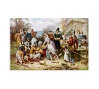 The Pilgrims First Thanksgiving By Jean Leon Gerome Canvas Art Poster And Wall Art Picture Print Modern Family Bedroom Decor Unframe 24x36inch(60x90cm