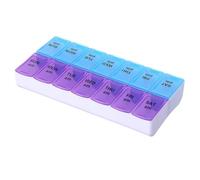 The Pill Box is Double-rowed, 14-Compartment Medicine Storage, and The Pills are Packed (Large Purple Blue)