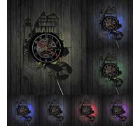 The Pine Tree State Maine Home State Wall Clock Maine Pride Dirigo Vinyl Record Clock Living In Main Home Decor Homesick Gifts With LED