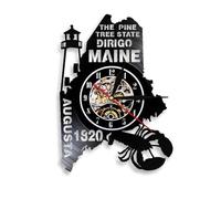 The Pine Tree State Maine Home State Wall Clock Maine Pride Dirigo Vinyl Record Clock Living In Main Home Decor Homesick Gifts Without LED