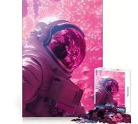 The Pink Astronaut Jigsaw Puzzles 1000 Pieces for Teenagers Think Game Peaceful Time Quality Edge Perfect Present (50x75cm)