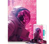 The Pink Astronaut Jigsaw Puzzles 1000 Pieces for Teenagers Think Game Peaceful Time Quality Edge Perfect Present (50x75cm)