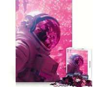The Pink Astronaut Jigsaw Puzzles for Adults 1000 Pieces Brain Challenge Toy Quiet Fun Precise Cut Wall Art Decor (38x26cm)