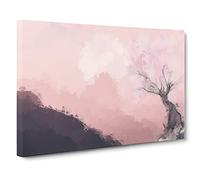 The Pink Cherry Blossom Tree Canvas Print | Gallery Wrapped 30mm Frame Wall Art | 30x20 inches | Ready to Hang | Abstract Floral Picture | Living Room Bedroom Lounge Office