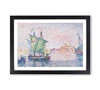 The Pink Cloud in Venice by Paul Signac Framed Print | A2 Black Framed Wall Art | Ready to Hang | Modern Landscape Picture | Living Room Bedroom Lounge Office