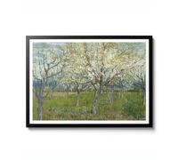 The Pink Orchard by Vincent Van Gogh, Impressionist Blossom Landscape Wall Art, Vintage Poster Print Decor, Fine Art Gift Idea, Archival Matte, A2 (Framed) - 59.4x42cm