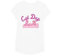 The Pink Panther Cat Day T-Shirt, Girls, White, Small