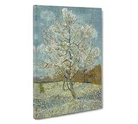 The Pink Peach Tree By Vincent Van Gogh Canvas Print | Gallery Wrapped 30mm Frame Wall Art | 30x20 inches | Ready to Hang | Impressionist Landscape Picture | Living Room Bedroom Lounge Office