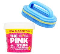 The Pink Stuff Miracle Cleaning Paste cleaning bundled with hand held cleaning scrubbing brush great for kitchen, pans, bathrooms and floors. Multipurpose hold house cleaner and stain remover