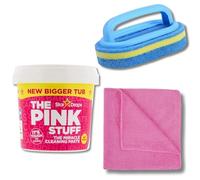 The Pink Stuff Miracle Home Cleaning Paste 850g, Scrubber & Microfibre Cloth by Kevagh