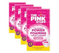 The Pink Stuff Miracle Power Foaming Toilet Cleaner - Deep Cleaning Self Activating Pink Foam For Tough Stains Odor Limescale Removal And More - 3 Treatments (Pack of 4)
