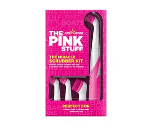The Pink Stuff Miracle Scrubber Kit - Electric Scrubber Cleaning Tool Plus 4 Cleaning Brush Heads