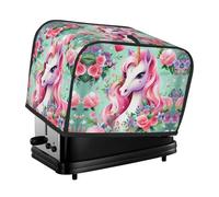 The Pink Unicorn toaster cover is suitable for 2 small toaster covers with wide slots and comes with a storage pocket to meet diverse baking needs.