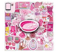 The Pink Y2K Sticker Y2K Stickers Pack of 50 Skateboard Graffiti Stickers Motorcycles Bicycle Snowboard Luggage Laptop Car Suitcase for Children and Teenagers Waterproof Vinyl Decals