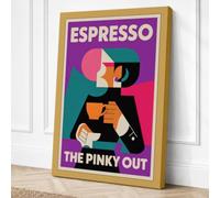 The Pinky Out Mid-Century Canvas Wall Art Print 18x12 Inch (46 x 30 cm)