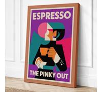 The Pinky Out Mid Century Canvas Wall Art Print 24x16 Inch