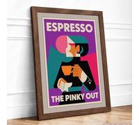 The Pinky Out Mid-Century Framed Wall Art Print A3 (42×29.7cm) Walnut, Wall Decor for Living Room, Bedroom, Office & Home, Ready to Hang, Art Gift