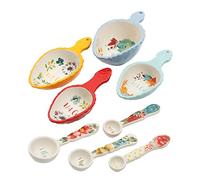 The Pioneer Woman Willow 8 Piece Measuring Scoops and Measuring Spoons Ceramic Floral