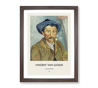 The Pipe Smoker By Vincent Van Gogh Exhibition Museum Painting Framed Wall Art Print, Ready to Hang Picture for Living Room Bedroom Home Office Décor, Walnut A4 (34 x 25 cm)