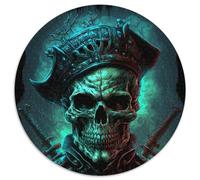 The Pirate Skull 1000 Pieces Puzzles for Adults Round Jigsaws 1000 Pieces for Adults Family Game Night Fun, DIY Decorative Artwork 67.5x67.5cm