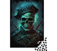 The Pirate Skull Paper Jigsaw Puzzles 1000 Pieces Jigsaw Creative Rectangular Large Family Puzzle Game Artwork for Adults Teens 1000pcs (38x26cm)