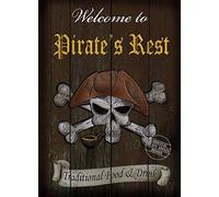 The Pirates Rest- Traditional-Style Metal Pub Sign - 3 Sizes To Choose - Home Decor - Unique Gift (16” X 12” 400 X 300 mm)