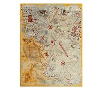 The Piri Reis Map is a World Map Compiled Art Film Print Poster Home Wall Decor Print on canvas 50x70 cm No Frame