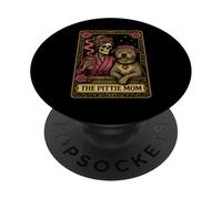 The Pittie Mom Tarot Card Cute Pit Bull Smiling Pitbull Love PopSockets Adhesive PopGrip