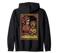 The Pittie Mom Tarot Card Cute Pit Bull Smiling Pitbull Love Zip Hoodie