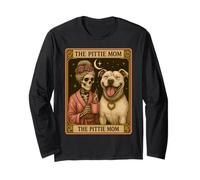 The Pittie Mom Tarot Card Cute Pit Bull Smiling Pitbull Mama Long Sleeve T-Shirt