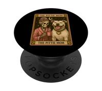 The Pittie Mom Tarot Card Cute Pit Bull Smiling Pitbull Mama PopSockets Adhesive PopGrip
