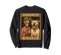 The Pittie Mom Tarot Card Cute Pit Bull Smiling Pitbull Mama Sweatshirt