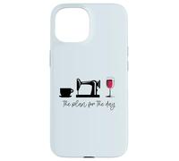 The plan for the day: Coffee Sewing Machine Wine Glass Meme Case for iPhone 15
