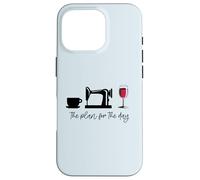 The plan for the day: Coffee Sewing Machine Wine Glass Meme Case for iPhone 16 Pro