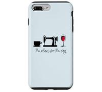 The plan for the day: Coffee Sewing Machine Wine Glass Meme Case for iPhone 7 Plus/8 Plus