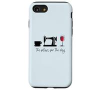 The plan for the day: Coffee Sewing Machine Wine Glass Meme Case for iPhone SE (2020) / 7/8