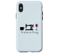 The plan for the day: Coffee Sewing Machine Wine Glass Meme Case for iPhone X/XS
