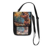 The Planets Hit The Dinosaurs Travel Wallet Passport Holder Passport Wallet Slim Lightweight Crossbody Bag with Adjustable Strap