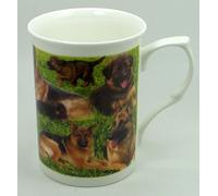 The Plate Collectors Shop Alsatian Collage Mug FINE Bone China 10 0Z Mug ~ Hand Decorated in Stoke ON Trent