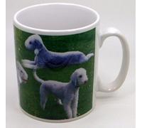 The Plate Collectors Shop BEDLINGTON TERRIER CERAMIC/POTTERY COLLAGE 10.5 0Z MUG ~ HAND DECORATED IN STOKE ON TRENT