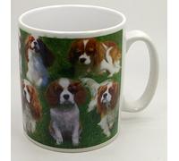 The Plate Collectors Shop CAVALIER KING CHARLES SPANIEL CERAMIC/POTTERY COLLAGE 10.5 0Z MUG ~ HAND DECORATED IN STOKE ON TRENT